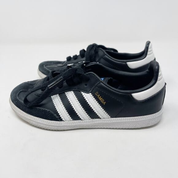 Adidas Youth Size 13 Black White Originals Samba OG Sneakers Ortholite B42126 - Picture 4 of 10